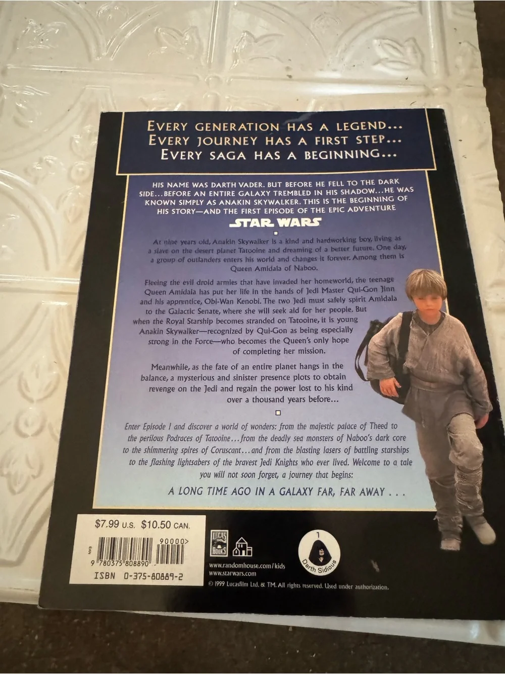 Star Wars Episode I Storybook - Blue, Beige, Black Cover